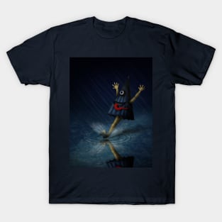 Kasa Obake Japanese Umbrella Ghost Enjoying A Rainy Day T-Shirt